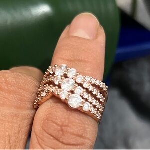 Elegant Rose Gold Multi-Band Ring